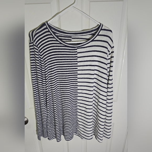 Lane Bryant Womens Striped Long Sleeve Pullover Fleece Sweater 14/16 - Picture 10 of 10